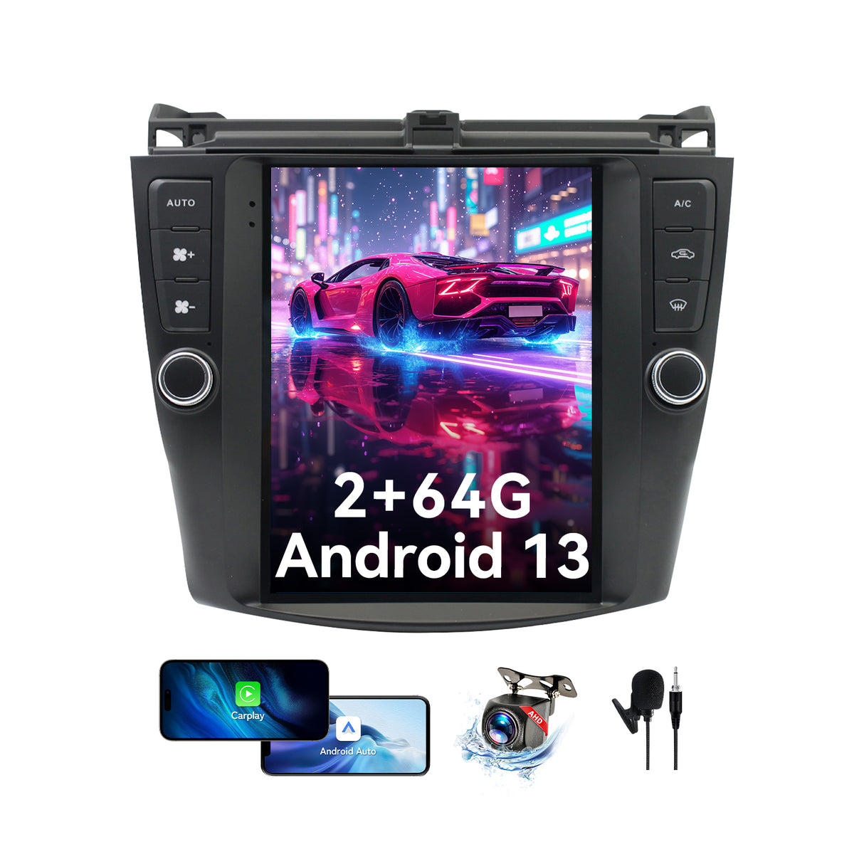 Android 13 Car Stereo Head Unit Radio Wireless Carplay&Android Auto 9.7 Inch Touchscreen Radio Compatible with Honda Accord 7th 2003 2004 2005 2006 2007 Support GPS Bluetooth/FM