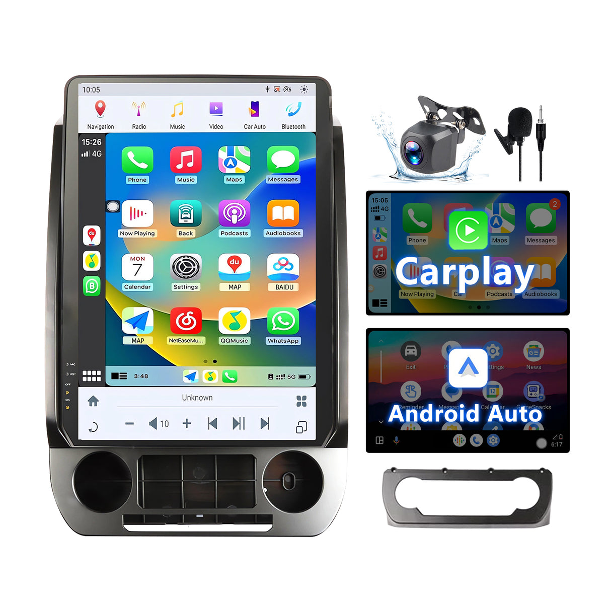 Car Stereo Radio 8-Core Qualcomm CPU, with Android Auto Wireless Carplay for Ford Expedition 2018-2022 Upgrade 2K Touchscreen Bluetooth WiFi GPS DSP AM FM Head Unit