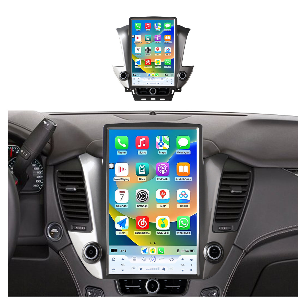 Android 13 Car Radio Stereo Compatible with Chevrolet Suburban Tahoe GMC Yukon 2014-2020 (OEM 8 Inches) 14.5" 2K IPS Touch Screen 8 Core 8G+128G Wireless CarPlay & Android Auto GPS 4G/WiFi