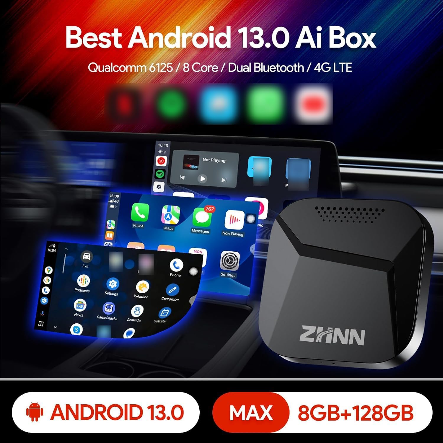 Carplay AI Box Carplay AI Box Support SIM &TF Card for OEM Wired Carplay/Android Auto