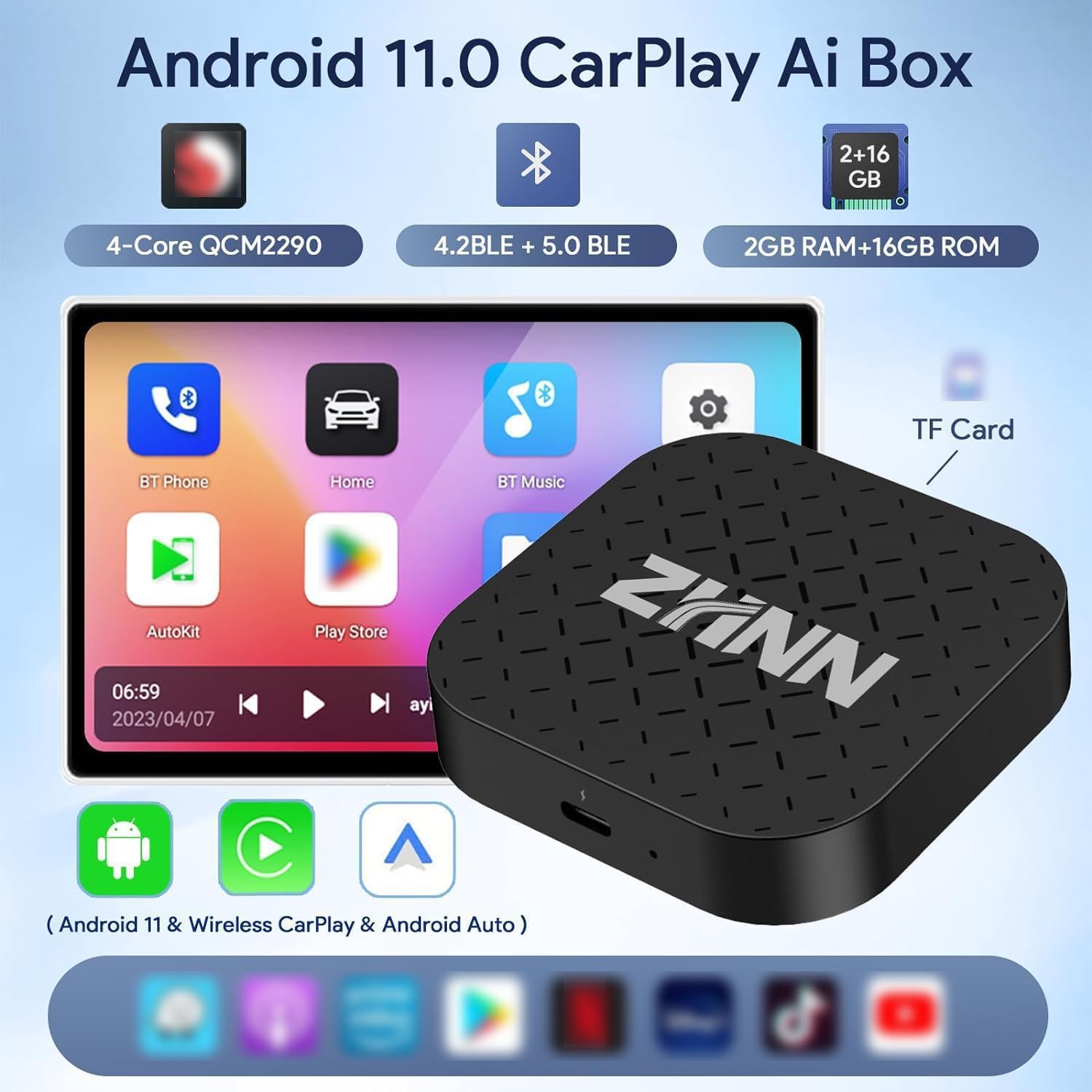 Carplay AI Box with Carplay Video Streaming for Car with OEM Wired Carplay.