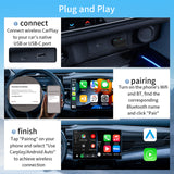 ZHNN Wireless Carplay Mini Adapter, 2 in 1 Wireless Car Play and Android Auto Adapter Convert Wired to Wireless, Plug and Play