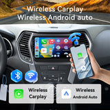 Android Car Stereo for Hyundai Santa Fe 2013-2017 , 10 Inch Touch Screen Car Radio with Wireless CarPlay Android Auto MirrorLink GPS WiFi FM HiFi Steering Wheel Control+AHD Backup Camera