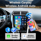12.1 Inch Radio Upgrade for Ford Explorer 2011-2019 Explorer Stereo T-Style Vertical Touch Screen Android 13 Head Unit Wireless Carplay Andriod Auto GPS SWC 1080P Backup Camera 4+64G