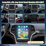 Car Stereo for Jeep Grand Cherokee 2014-2017: Android Touchscreen Radio Upgrade, Wireless CarPlay & Android Auto, 5G WiFi, BT5.0, GPS Navigation + Backup Camera