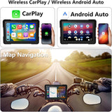 5 Inch Motorcycle Carplay/Android Auto Stereo, 64G, Dual Bluetooth.