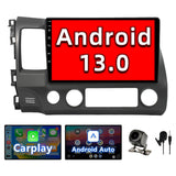 Car Radio Compatible with Honda Civic 2006 2007 2008 2009 2010 2011,Car Stereo Android 13 Touch Screen Wireless CarPlay&Android Auto
