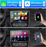 Android 13 Single Din Car Stereo Radio, 10 Inch Car Head Unit Touch Screen Supports Wireless CarPlay& Android Auto/GPS Navigation/SWC/Backup Camera/Bluetooth FM Receiver b