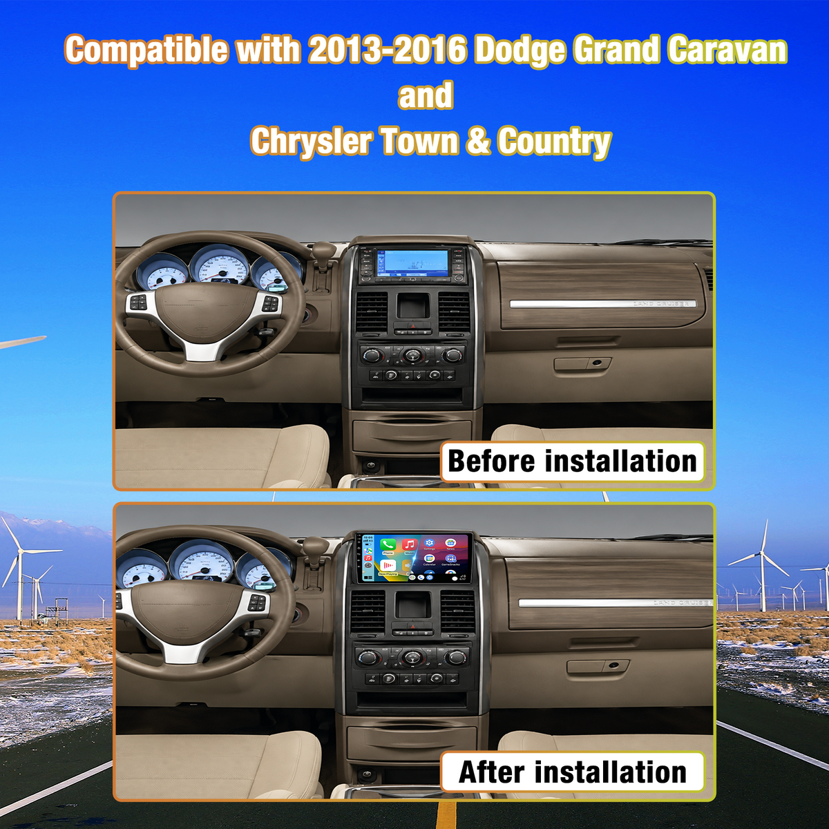 Android 13 Car Radio for 2013-2016 Dodge Grand Caravan & Chrysler Town & Country
