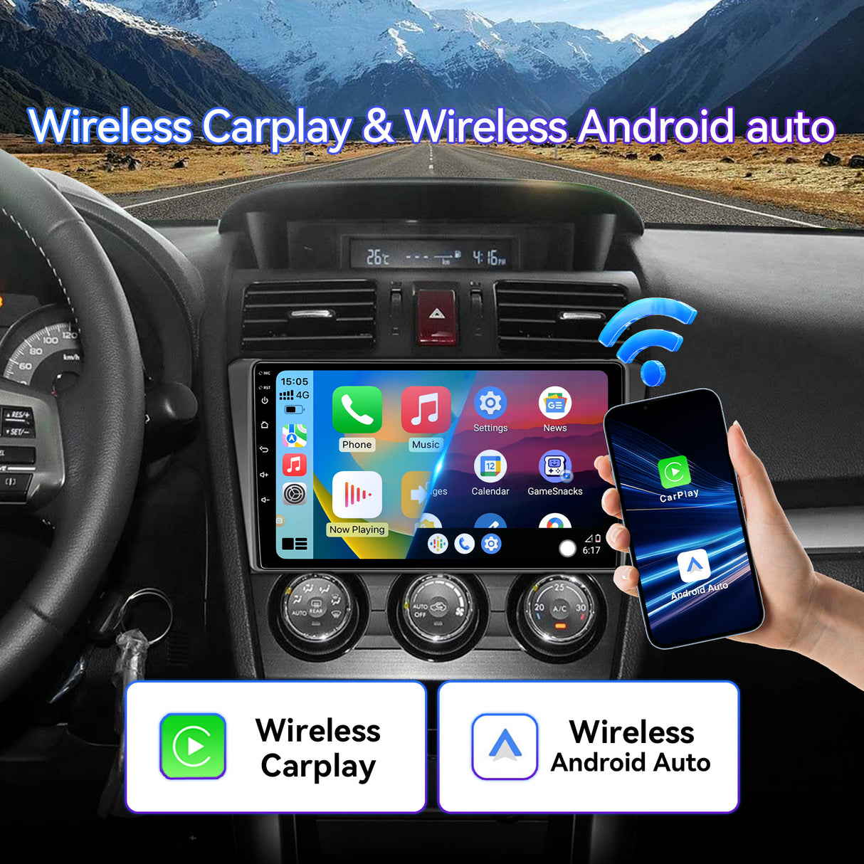 Android 13 Car Radio Stereo Compatible with Subaru Forester WRX Impreza 2013 2014 2015 with Carplay/Android Auto, 2+64G 9 Inch Car Head Unit with GPS Navigation, Mirrorlink, Backup Camera