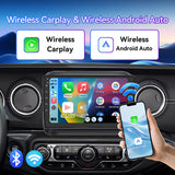 Android 13 Car Radio Stereo Compatible with Jeep Wrangler JL 2018-2021/Gladiator JT 2020 2021, 9 Inch Car Radio with CarPlay &Android Auto GPS Navigation SWC Backup Camera (2G+64G)