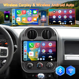 Car Radio Stereo for Jeep Compass Patriot 2009-2016: 10inch 1280 * 800HD Touch Screen Head Unit Replacement AM FM RDS CarPlay Android Auto Backup Camera, SWC, GPS