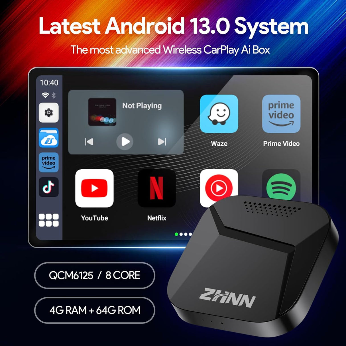 ZHNN CarPlay AI Box Y1 for OEM Wired CarPlay/Android Auto Car Radio