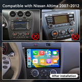 2+64G Android 13 Car Stereo for Nissan Altima Teana (Manual AC) 2008-2012 with 9 Inch Touchscreen Radio Built-in Wireless Carplay/Android Auto/GPS/Bluetooth/FM/AUX/Steering Wheel Controls/Backup Camera