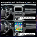Car Radio Stereo for Ford Taurus 2009-2011 12.1' Touchscreen 4G RAM 64G ROM Wireless Carplay Android Auto Touchscreen 4G RAM 64G ROM with GPS Navigation WiFi Bluetooth FM