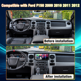 Android Car Radio Head Unit for Ford F150 2009 2010 2011 2012, Wireless CarPlay & Android Auto, Bluetooth, WiFi, GPS Navigation, FM, SWC, AHD Backup Camera, for Manual AC Models