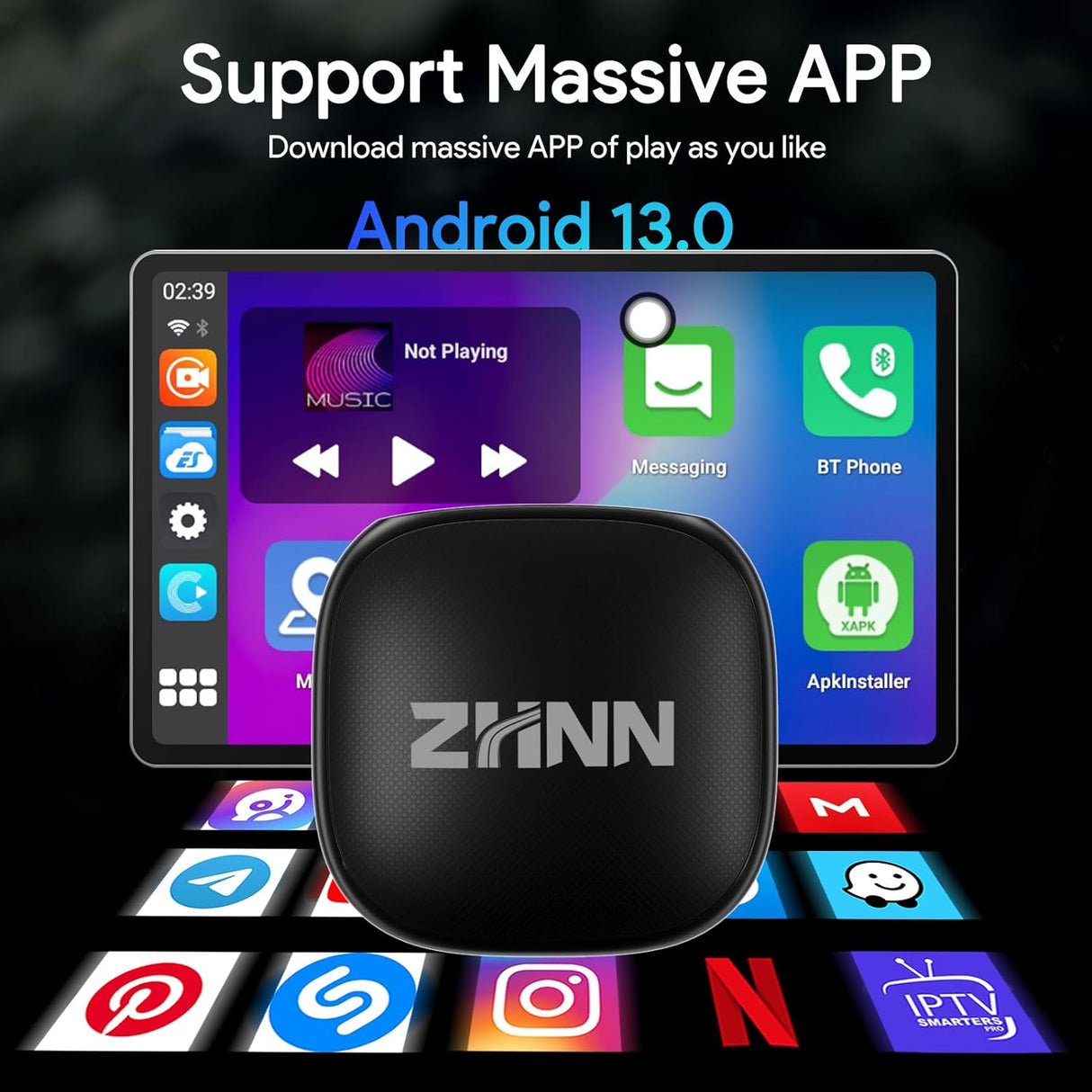 ZHNN CarPlay AI Box S1P for OEM Wired CarPlay/Android auto Car Radios