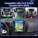 9.7 Inch Car Radio Compatible with Ford Transit Connect 2014-2018, Android 14 Touch Screen Car Stereo with CarPlay/Android Auto(2G+64G)