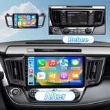Car Stereo Radio Compatible with Toyota RAV4 2013 2014 2015 2016 2017 2018,Android 13 Head Unit,10 Inch IPS Touch Screen/WiFi/Bluetooth/Wireless Carplay Android Auto/GPS/Mirror Link/AHD Rear Camera