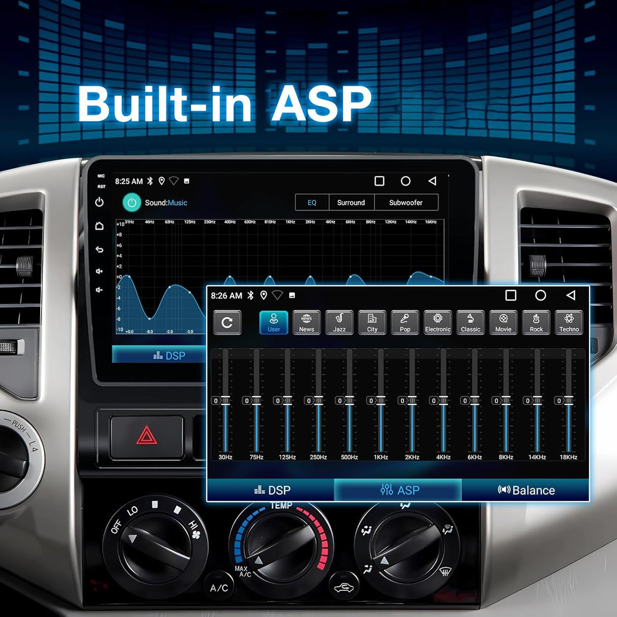 10 Inch Car Stereo Radio Compatible with Toyota Tacoma 2005-2015, Android 13 2+64G Wireless CarPlay Android Auto Car Radio Replacement with GPS/SWC/Backup Camera