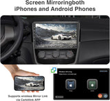 Android 13 Single Din Car Stereo Radio, 10 Inch Car Head Unit Touch Screen Supports Wireless CarPlay& Android Auto/GPS Navigation/SWC/Backup Camera/Bluetooth FM Receiver b