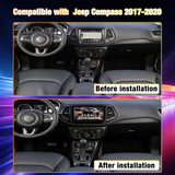 Car Stereo Head Unit for Jeep Compass 2017-2020, 10 Inch Android 13 Touch Screen Radio, Wireless CarPlay & Android Auto, GPS Navigation, Mirror Link, HD Backup Camera