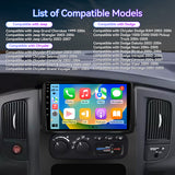 ZHNN 9 Inch Car Radio Stereo Compatible with Dodge RAM 2002-2006/Jeep Wrangler 2003-2006/Caravan 2004-2007, 2+64G Android 13 Car Head Unit with Wireless CarPlay/Android Auto, GPS, Backup Camera