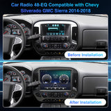 13.1" QLED Car Radio Stereo Compatible with Chevy Silverado & GMC Sierra 2014 2015 2016 2017 2018 Replacement Radio Upgrade, 2K, 8 Core, CarPlay&Android Auto, 5G WiFi, AM/FM, GPS, Backup Camera, 48 EQ