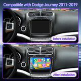 Car Radio for Dodge Journey 2011-2019: [2Core 64G ROM] 9'' HD Touch Screen Stereo with Wireless Carplay Android Auto GPS Bluetooth FM RDS SWC Mirror Link Backup Camera 5G WiFi