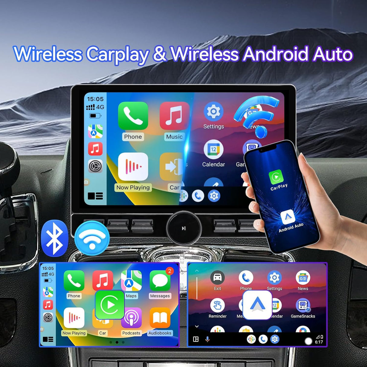 10 Inch Car Radio Compatible with Dodge Grand Caravan 2011-2020 for Chrysler Town & Country 2012-2016, Android 13 2+64G Car Stereo with Wireless CarPlay Android Auto/GPS/Backup Camera