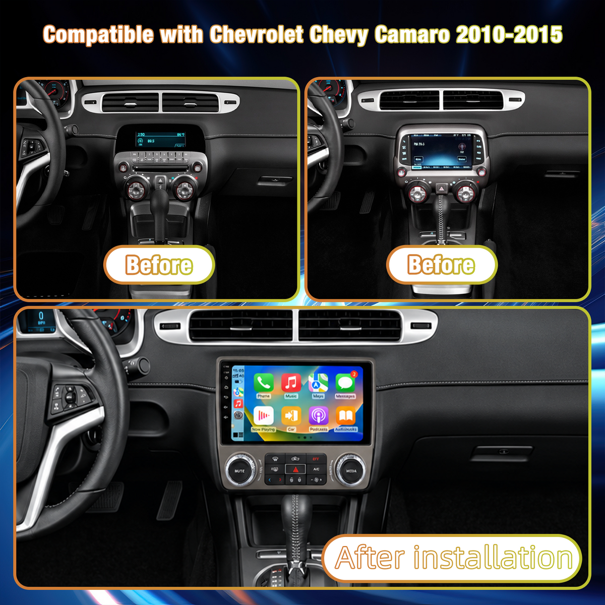 Android Car Stereo Radio for Chevrolet Chevy Camaro 2010-2015: AHD Backup Camera GPS Navi RDS FM 5G WiFi Steering Wheel Control