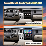 Car Stereo for Toyota Tundra 2007-2013 Supporting Wireless CarPlay & Android Auto, 10 Inch Touchscreen Toyota Tundra Head Unit Built-in Bluetooth, GPS Navigation and FM Radio