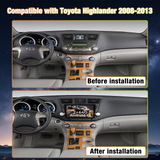 10 Inch QLED Touch Screen Car Stereo for Toyota Highlander 2008-2013, Head Unit with Wireless CarPlay & Android Auto, WiFi, GPS Navigation, Bluetooth 5.0, FM AM Radio