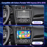 ZHNN Android 13 Car Radio Compatible with Subaru Forester WRX Impreza STi 2016-2018, 9" 2+64G Touch Screen Car Stereo with Wireless CarPlay Android Auto/WiFi/Bluetooth/GPS/Backup Camera