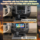 10 inch Android 13 Car Stereo for Ford F150 2004-2008/Ford Expedition 2007-2014/Ford Edge 2007-2010, Built-in Wireless CarPlay & Android Auto, GPS Navigation, 5G WiFi, Steering Wheel Control, AHD Rear View Camera