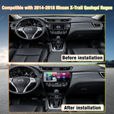 Android 13 Car Radio for 2014-2018 Nissan X-Trail, Qashqai, Rogue, Built-in Wireless Apple CarPlay & Android Auto