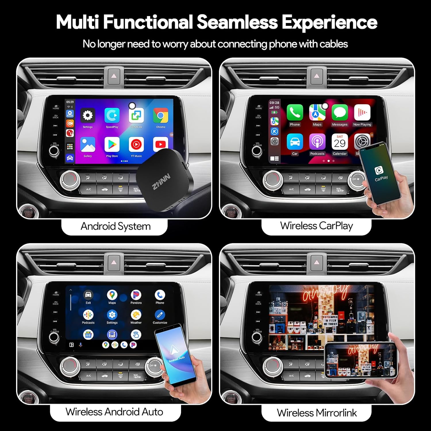 ZHNN Car Box S3 for OEM CarPlay/Android Auto Car Radios