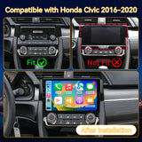 Car Stereo for Honda Civic 2016-2020 Upgrade Wireless CarPlay & Android Auto AHD Backup Camera GPS SWC FM WiFi Bluetooth