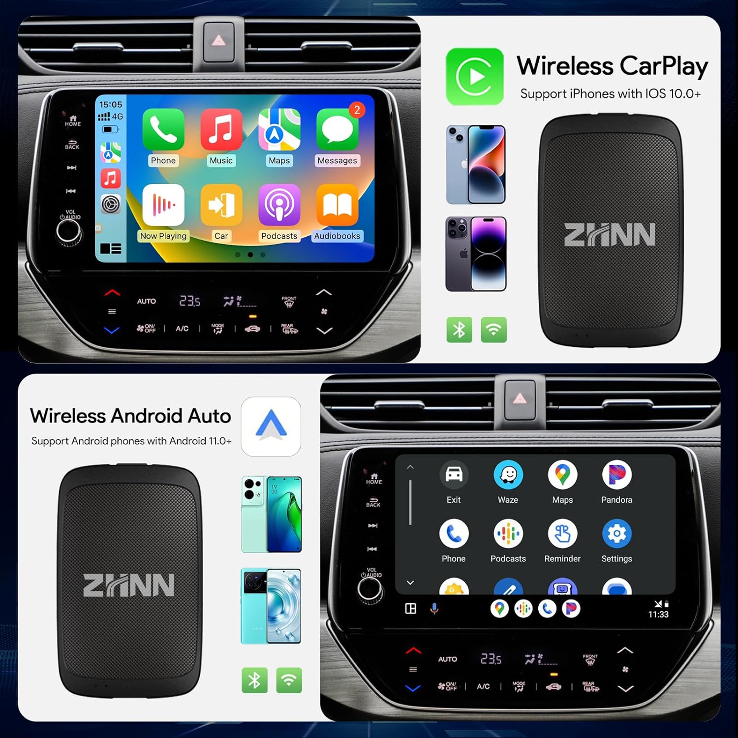 CarPlay&Android Auto AI Box with Video Streaming for OEM Wired Carplay/Android Auto Cars.