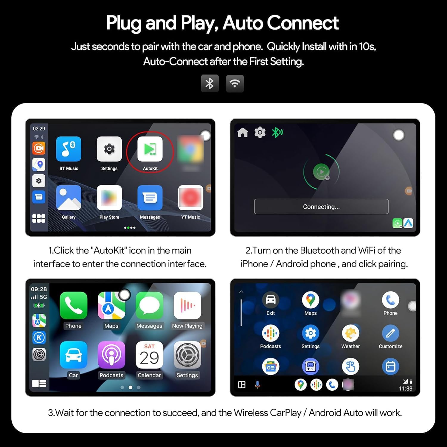 Carplay AI Box Carplay AI Box Support SIM &TF Card for OEM Wired Carplay/Android Auto