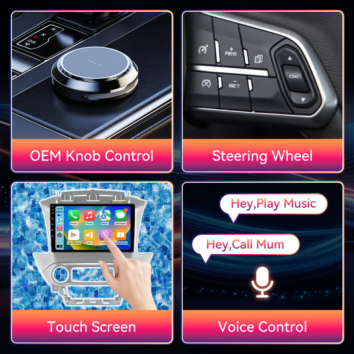Car Stereo for Chevy Suburban Tahoe Yukon 2015-2019 Upgrade Wireless CarPlay & Android Auto AHD Backup Camera GPS SWC FM WiFi Bluetooth
