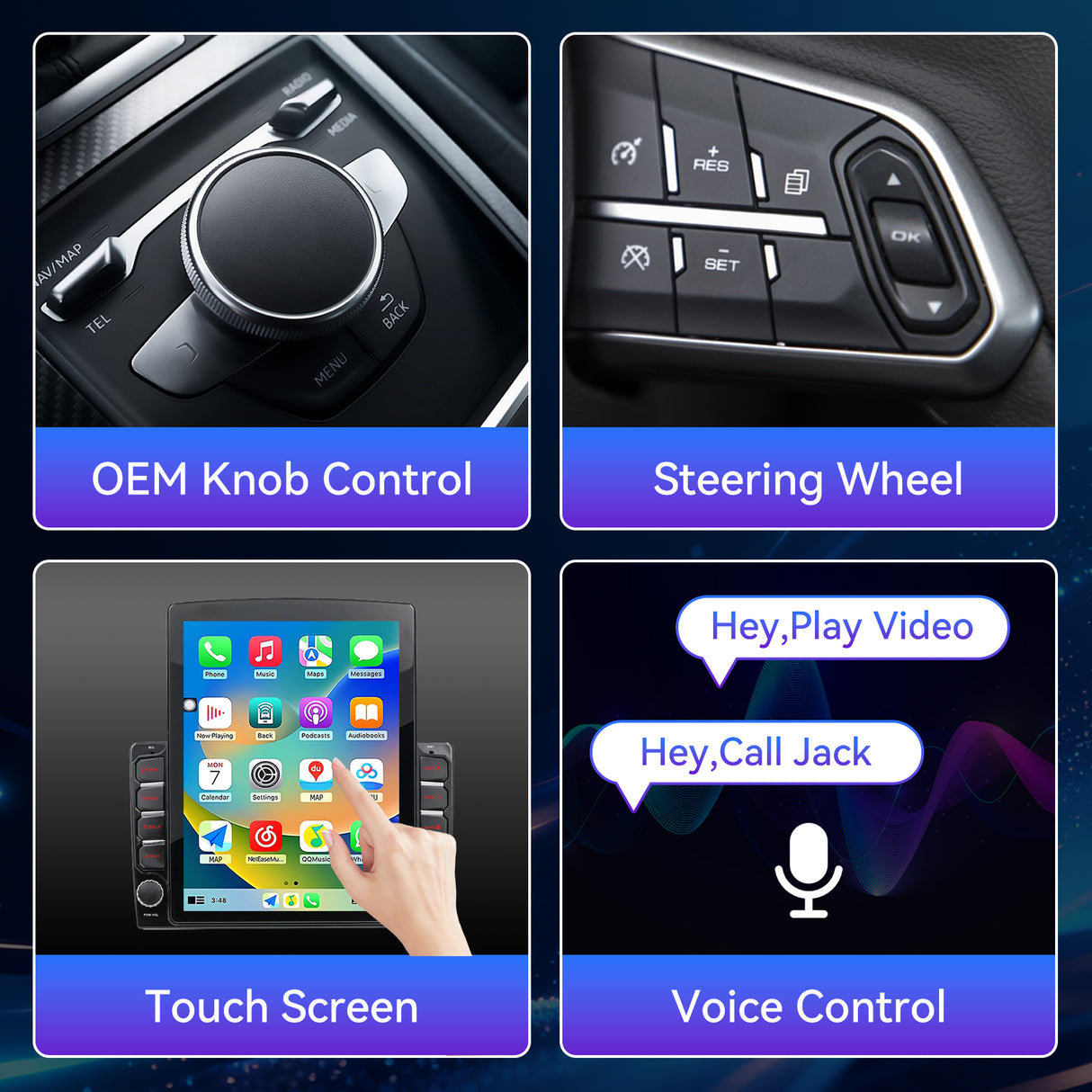 9.7 Inch Car Radio Compatible with Toyota Tundra 2014-2021, 2+64G Car Head Unit with Wireless Carplay/Android Auto/Bluetooth/SWC/FM/1080P Back-up Camera