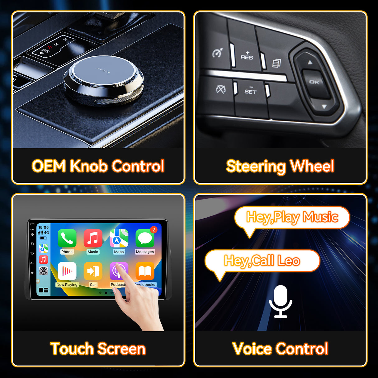 Car Stereo for Chrysler Grand Voyager 2013-2016 Upgrade Wireless CarPlay & Android Auto AHD Backup Camera GPS SWC FM WiFi Bluetooth