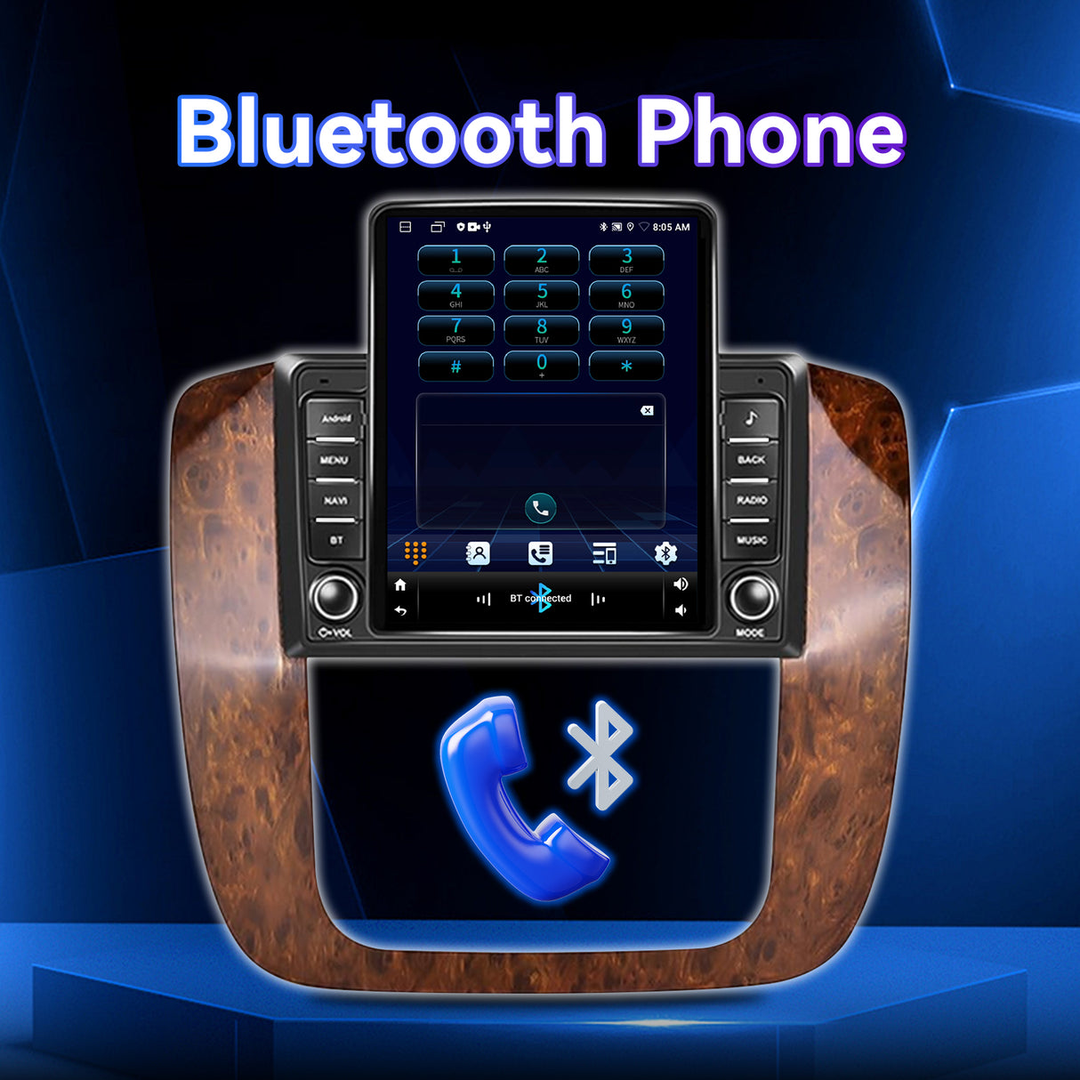 9.7inch Car Radio for GMC Yukon 2007-2014, Sierra 1500-3500 2007-2013, for Chevrolet Silverado 2007-2018, Tahoe/Suburban 2007-2014 with Carplay Android Auto, WiFi Bluetooth GPS FM RDS 8+128G