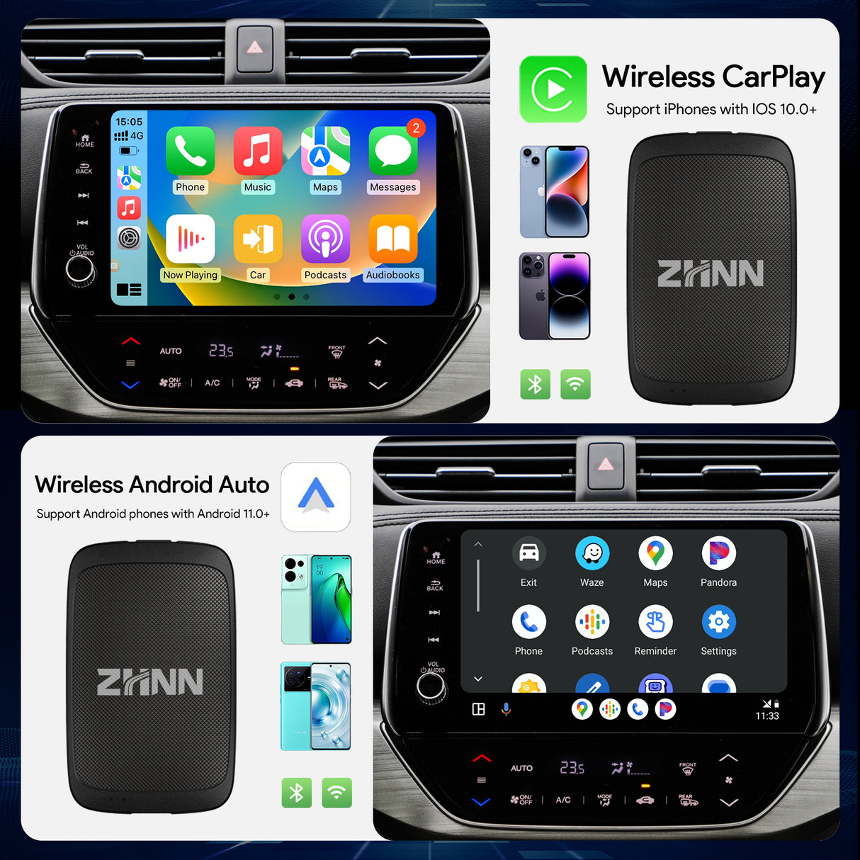 ZHNN Car Box S2 for Car with OEM Wired Carplay & Android Auto Car Radio