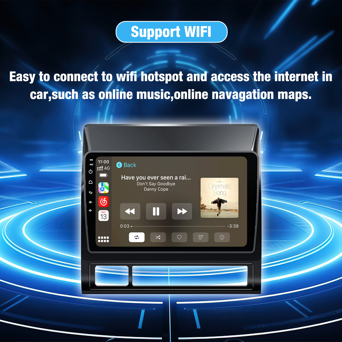 Android 13 Car Radio for Toyota Tacoma 2005–2015, Built-in Wireless Apple CarPlay & Android Auto