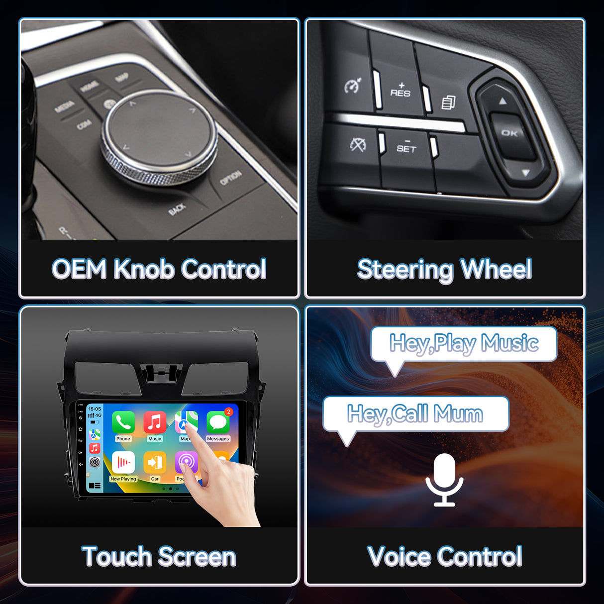 Android 13 Head Unit for Nissan Altima 2013-2015, 10.1 inch Touch Screen In-Car Audio System with Wired CarPlay, Android Auto, MirrorLink, Backup Camera, GPS Navigation, FM, SWC, 2G+64G, Bluetooth, High Definition, Led, Rear View Camera Input