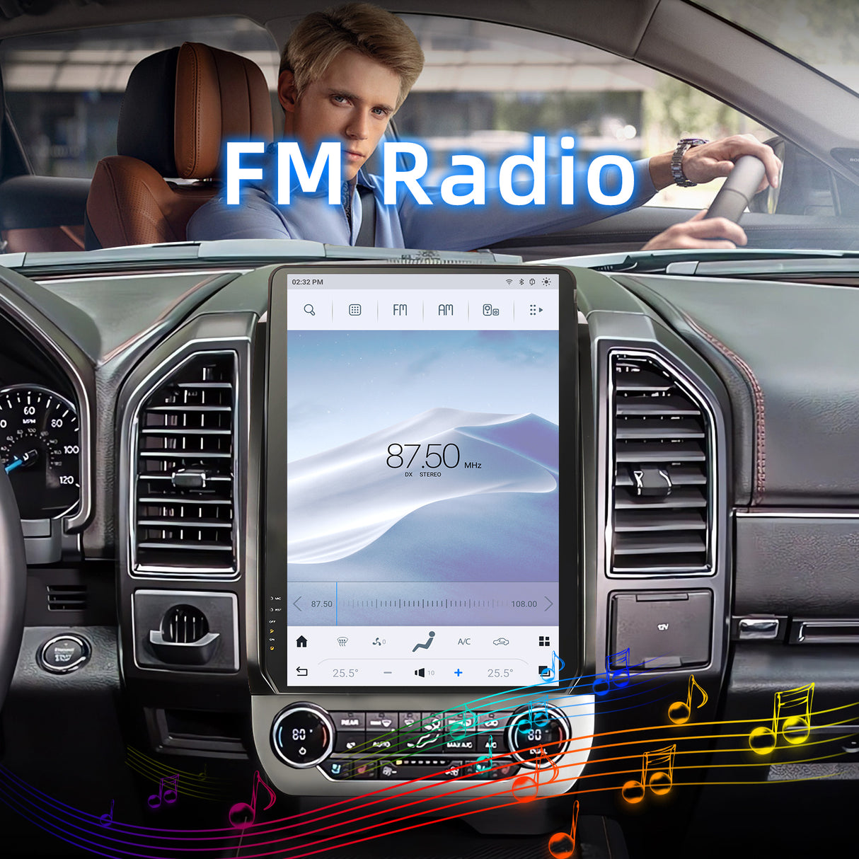 Car Stereo Radio 8-Core Qualcomm CPU, with Android Auto Wireless Carplay for Ford Expedition 2018-2022 Upgrade 2K Touchscreen Bluetooth WiFi GPS DSP AM FM Head Unit