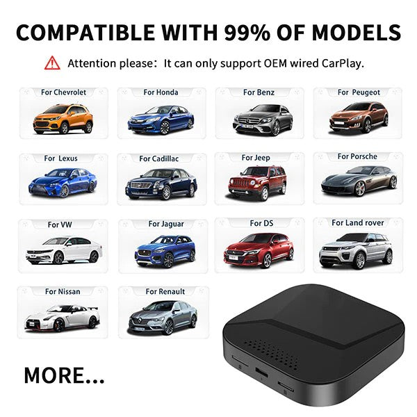 Renew ZHNN Android 12 Smart Box Fit for OEM Wired CarPlay Function