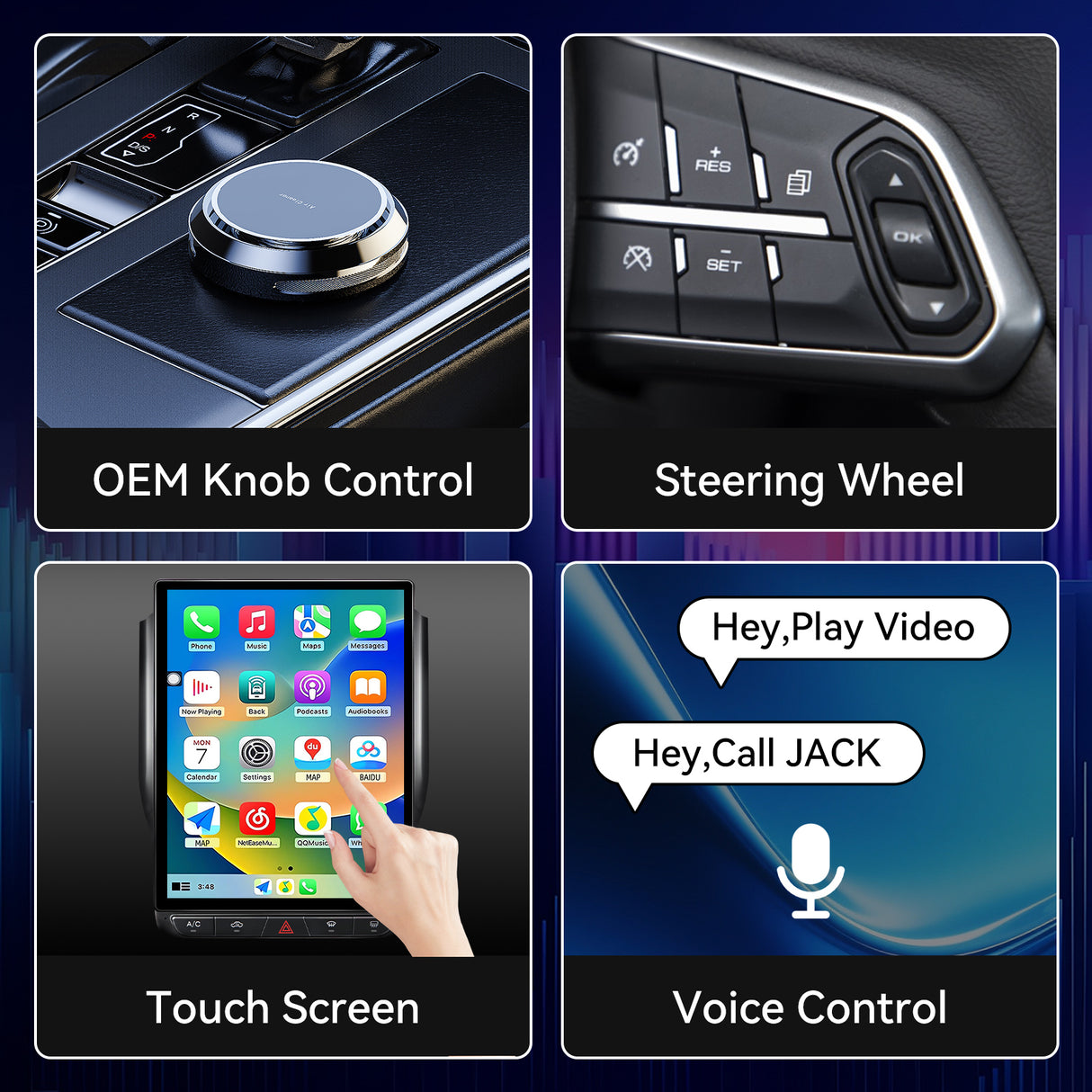 Car Stereo for Dodge Ram 2019-2023 Upgrade, 8-Core Qualcomm CPU, with Wireless CarPlay & Android Auto AHD Backup Camera GPS SWC FM WiFi Bluetooth
